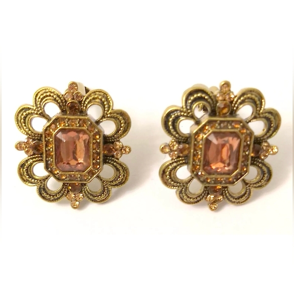 Avon Jewelry - Avon Topaz Color Beaded Earrings 2004